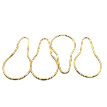 Gold Pear Shaped Hooks for Multi-Functional Shower Room Blinds & Bathroom Curtains