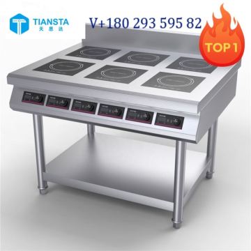 Electric Induction Cooker Stove with 6 Burners for Commercial Restaurant Kitchens