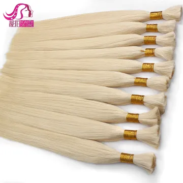 blonde color 613 brazilian russia indian remy human hair bulk,virgin hair 10-30 inch unprocessed human hair bulk extension