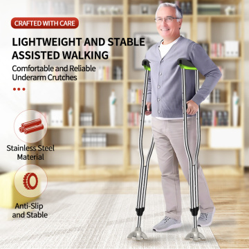 Muletas de cotovelo de alumínio preto durável para uso adulto