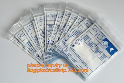 Double Medicine Zipper Zip Lock Plastic Pill Pouch Bag, ziplock biodegradable plastic pill bag, medical pill dispensing bag hosp