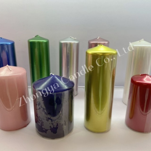 Hot selling aroma decorative colorful pillar candle