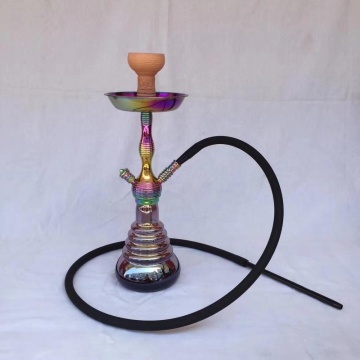 2019 Europe hot selling zinc somke hookah with small size glass lacquer color click nargile hookah shisha hookah