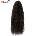 28inch afro kinky lang krøllete fletting hår syntetisk flett heklet blonde brune rosa bunter ombre myk lang krøll for Russland