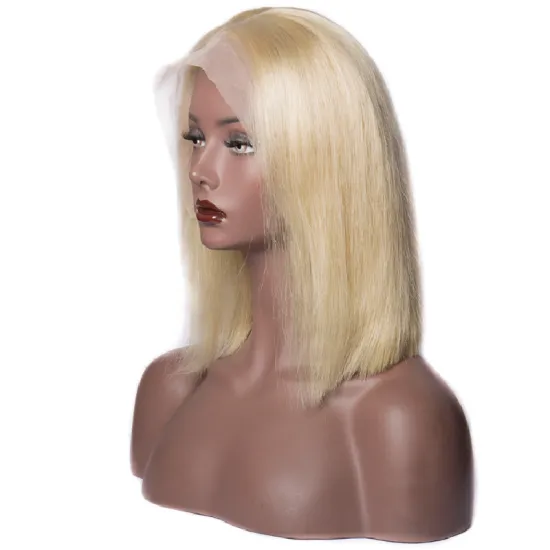 New style 13x4 blonde Transparent lace front bob wig, Brazilian virgin 613 human hair Swiss lace frontal wig,613 lace front