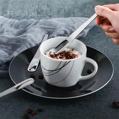 Silver Brass Stainless Steel Espresso Coffee Spoon - Coffee Dessert Spoon