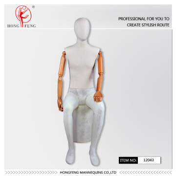 White Cloth male sitting mannequin for sale