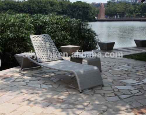 Beach PE Rattan Sunbed outdoor furniture