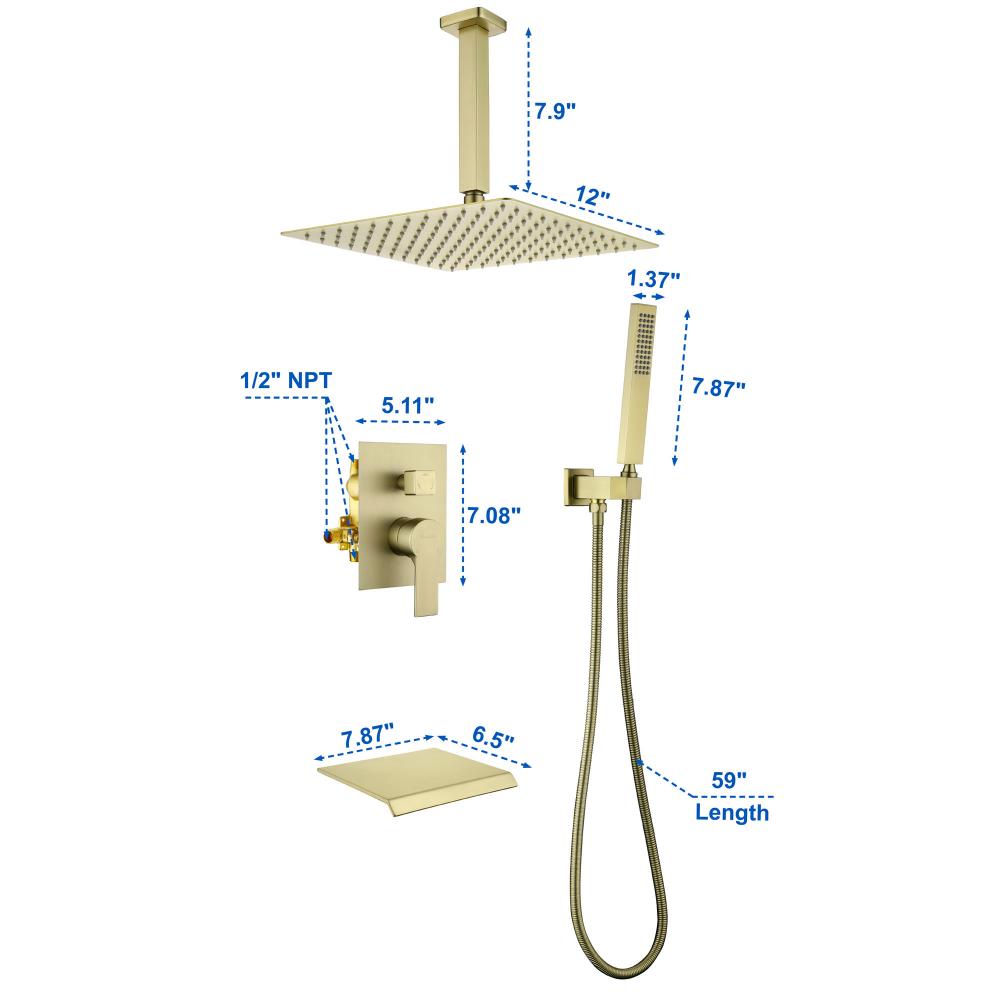 Ceiling shower system 88019bg 12 5