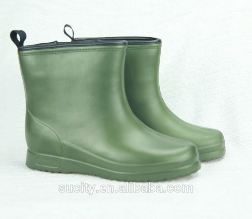 solid color mature eva ankle high rain boots