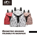 Benutzerdefinierte neue geometrische Diamant -Rucksack -Stoff PU Leather School Packpack Tasche Fashion Casual Rucksacktasche