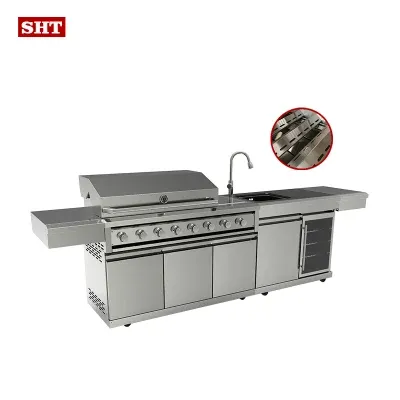 High Quality BBQ Cabinet Stainless Steel BBQ Gas Grill for Family Use