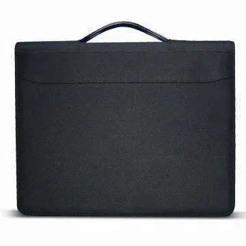 A4 Canvas Briefcase with Drop Handle, Ring Binder, Notepad and Card Pockets