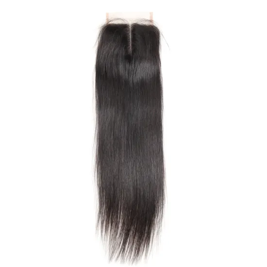 Cuticle Aligned Straight 4 X4 Free Parting Factory Wholesale Human Hair Lace Closure