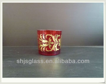 color spray and gold apply glass candle holder