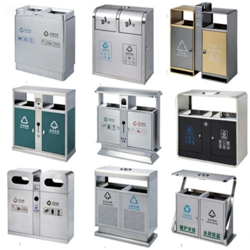 Eco-Friendly Outdoor Waste Bin with Classification