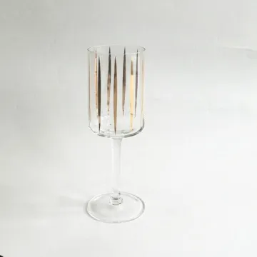 White Wine Glass With Gold Decal