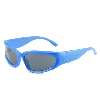 Oval Shape Small Plastic Cycling Men Sport Sunglasses