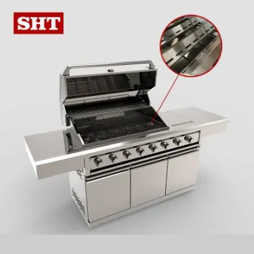 Stainless Steel Kitchen Cabinet Built-in 8 Burner Gas Grill for Outdoor