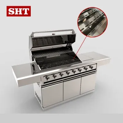 Stainless Steel Kitchen Cabinet Built-in 8 Burner Gas Grill for Outdoor