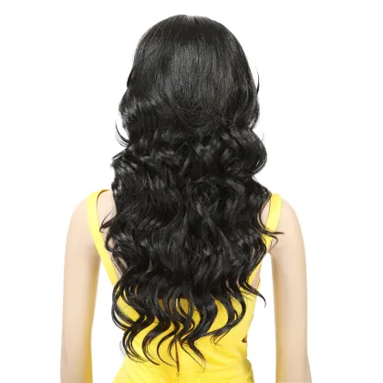 Charming synthetic wig24 Inch for black women Ombre colored long wave hair Lace frontal wig loose synthetic hair wig
