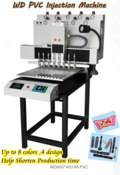 WD 8 colors rubber dispensing machine for trademarks and zipper head