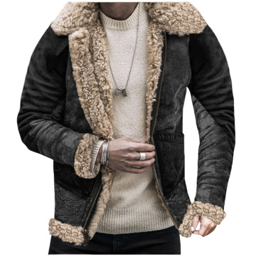 Vente chaude: Mode d'automne et d'hiver - Veste fourrure pour hommes, Imitation épaissie en cuir et en velours imprimé