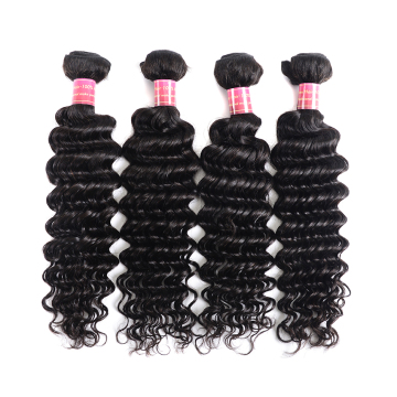 Human hair weft, Free sample 7a mink brazilian deep wave hair piece virgin hair bundles