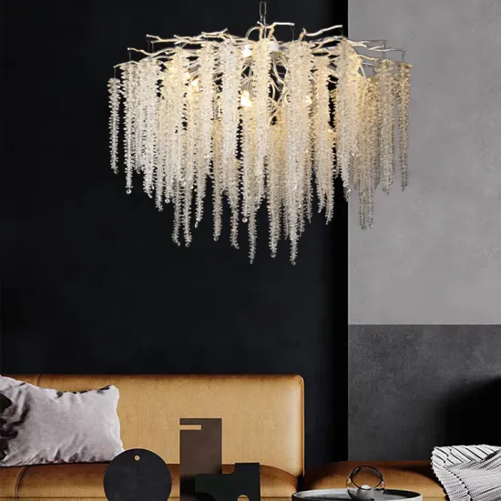 Gold Nordic LED Crystal Chandelier: A Luxurious Tree Branch Pendant Light and Hanging Decorative Lamp