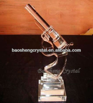 nice Crystal Business Gift, lively Crystal Gun Model