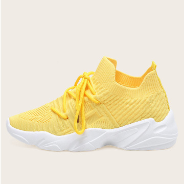 2021 tênis flyknit leves esportivos de cimento amarelo