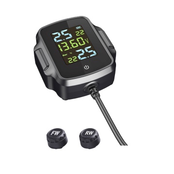 Motorcycle TPMS: Tire Pressure and Temperature Monitoring with 2 External Sensors
