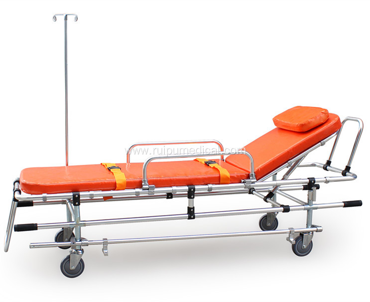 Foldable Orange Hospital Aluminum Ambulance Stretcher