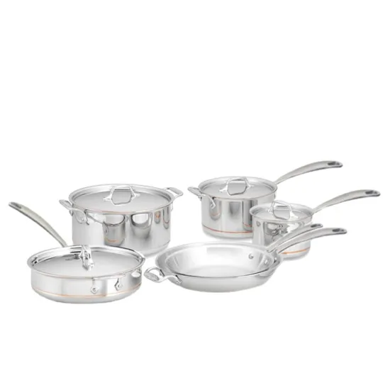 Wholesale High Quality 10-Piece 5-Layer Stainless Steel Copper Core Cookware Set