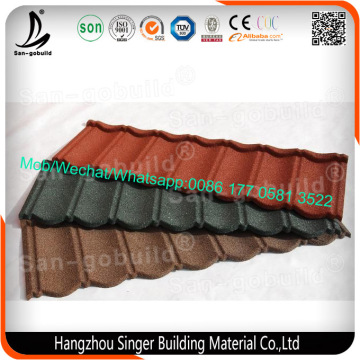 china factory cheap unti-fade coloured stone coated roofing tiles