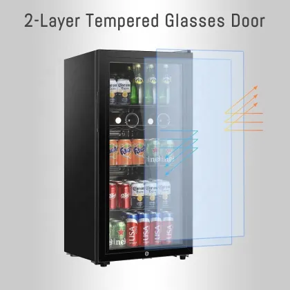 Hertzel 126 Cans Freestanding Beverage Refrigerator Cooler