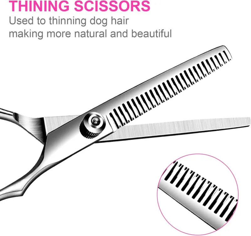 Professional Safety Round 5-in-1 Dog Grooming Scissors Kit