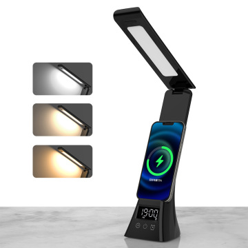 Wireless Charging Multi-Functional Table Lamp with Eye Protection, Clock, and Night Light