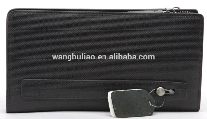 Genuine leather wallet black travel wallet