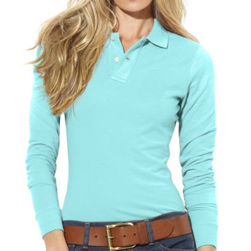 Women's Long-sleeved Polo Shirt, Available in Different Styles and Colors