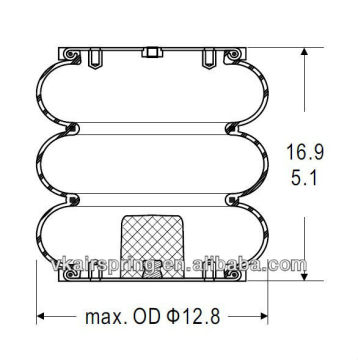 Triple convoluted air spring/Air suspension W01-358-8030/Car part For RIDEWELL