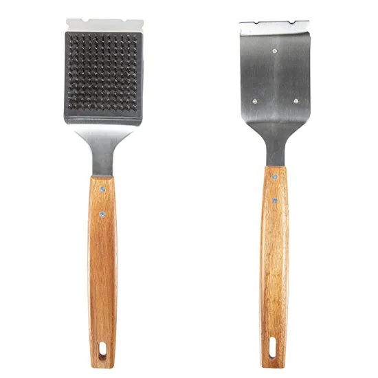 Professional BBQ Stainless Steel Grill Brush and Wire Rack Cleaning Tool Set