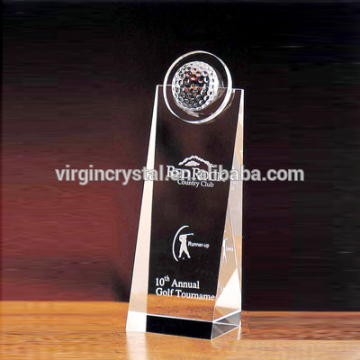Grate Quality K9 Crystal Triangle Awards With Crystal Ball On Top For Crystal Corporate Awards