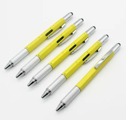 Multifunctional Ruler Stylus Tool Pen Screwdriver Level Metal Pen - Promotional Gift