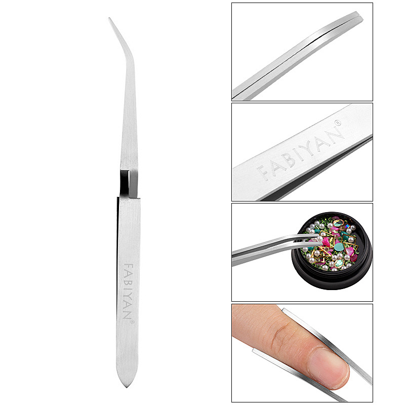 Shaping Tweezer Stainless Steel Cross Action Tweezers Nail Styling Clip Manicure Nail Art Tools Acrylic UV Gel Curve Pinch FY69