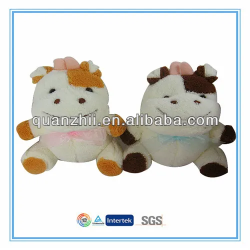 Plush baby mini cow with soft handfeeling