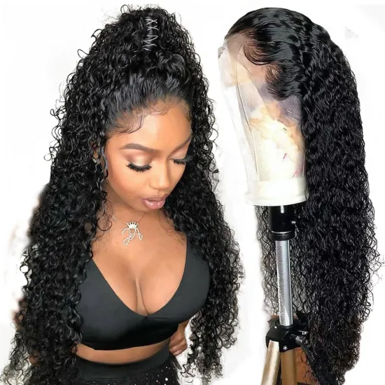 Unprocessed Brazilian Human Hair Full Lace Wig OEM Vendors Water Wave Virgin Cuticle Aligned Full Swiss Lace 100% Human Hair Wig