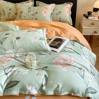 Printed Cotton Bed Sheet Set Flat Sheet Home Linen