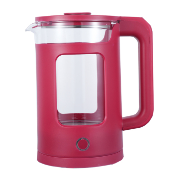 1.8L Cordless Electric Glass Kettle with 360 Degree Rotation and Blue LED Light