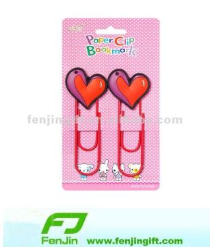 soft rubber pvc heart bookmark
